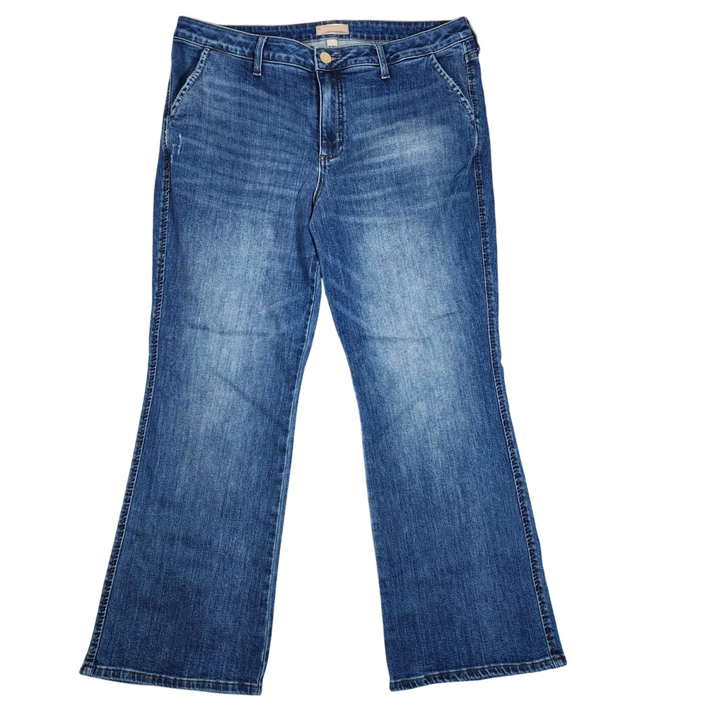KUT from‎ the Kloth Kelsey Ankle Flare Jeans Mid Rise Blue Wash Size 16